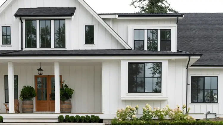 new home after renovations with windows in same style